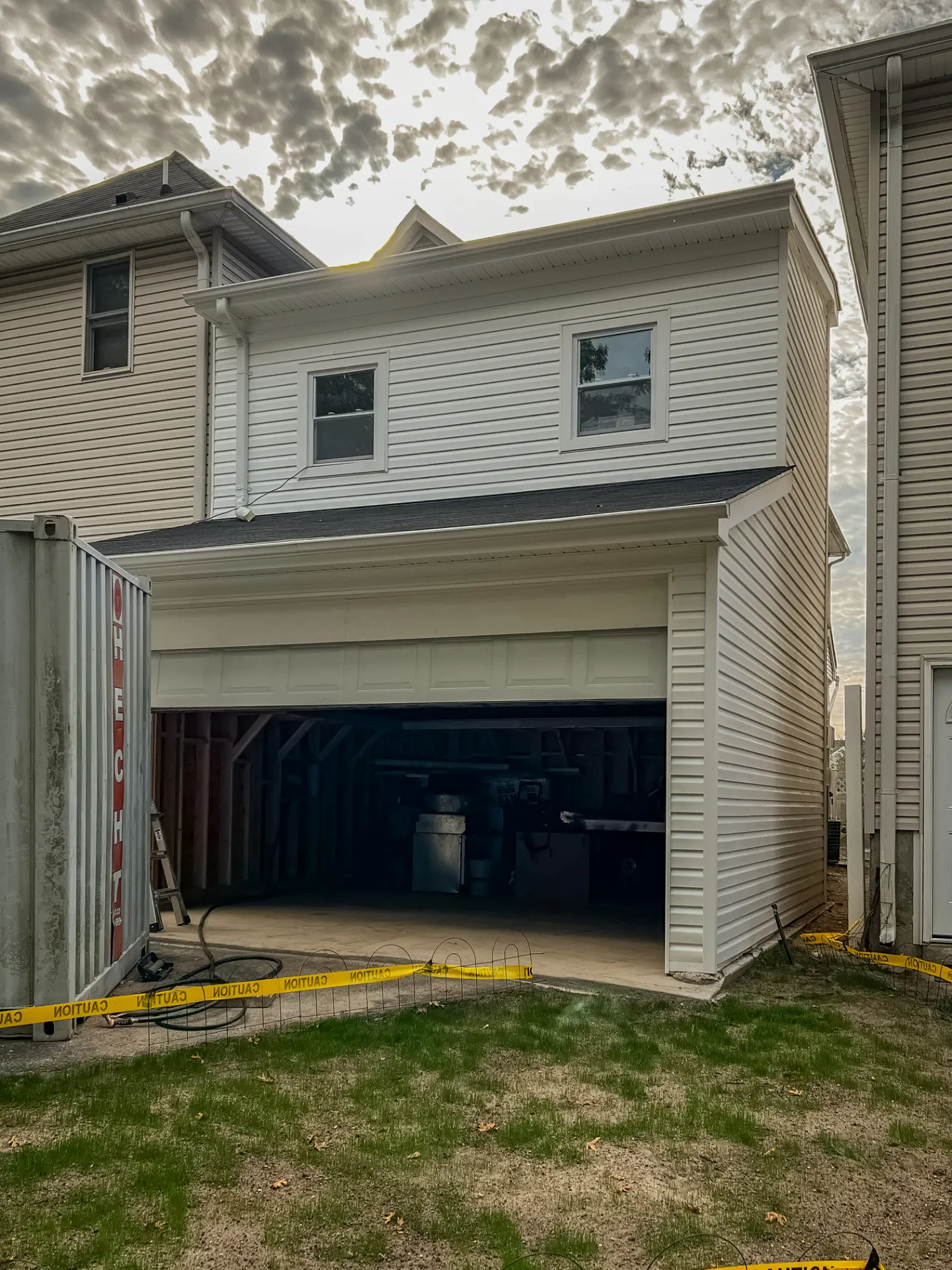 Exterior addition with new siding